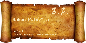Bakos Palóma névjegykártya